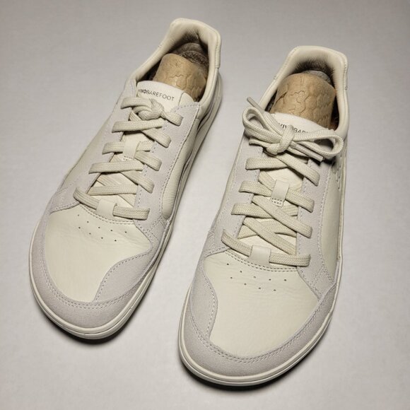 Vivobarefoot Womens Gobi II Premium Leather Sneaker in Limestone - Picture 2 of 13